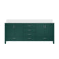 Jacques 80 in. W x 22 in. D Green Bath Vanity and Cultured Marble Top