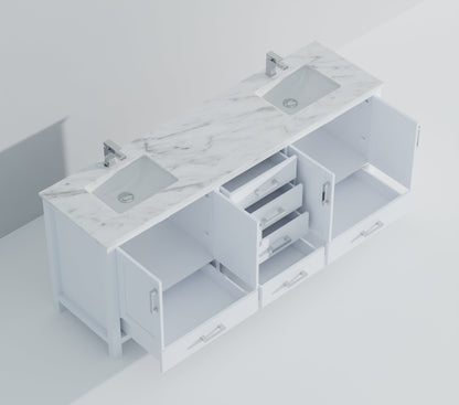 Jacques 84 in. W x 22 in. D White Double Bath Vanity