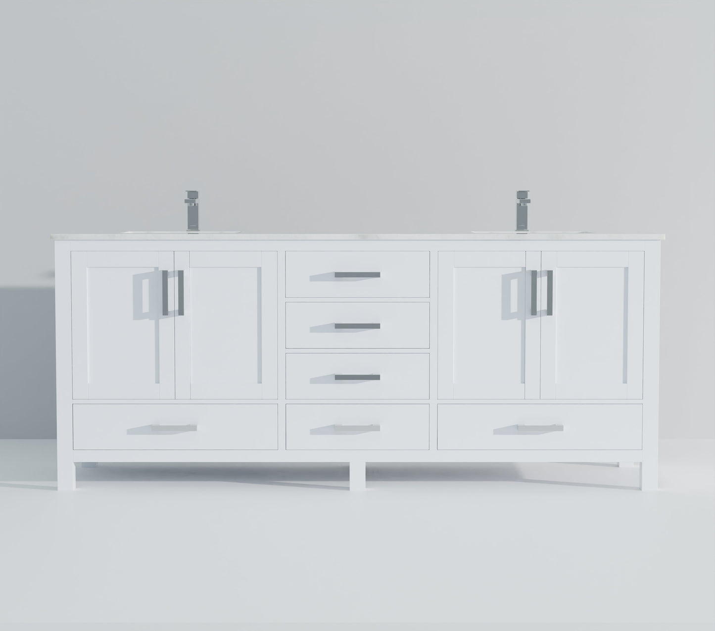 Jacques 84 in. W x 22 in. D White Double Bath Vanity