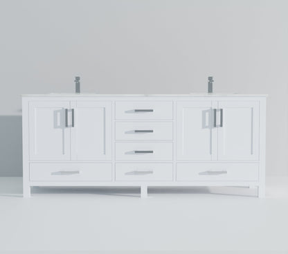 Jacques 84 in. W x 22 in. D White Double Bath Vanity