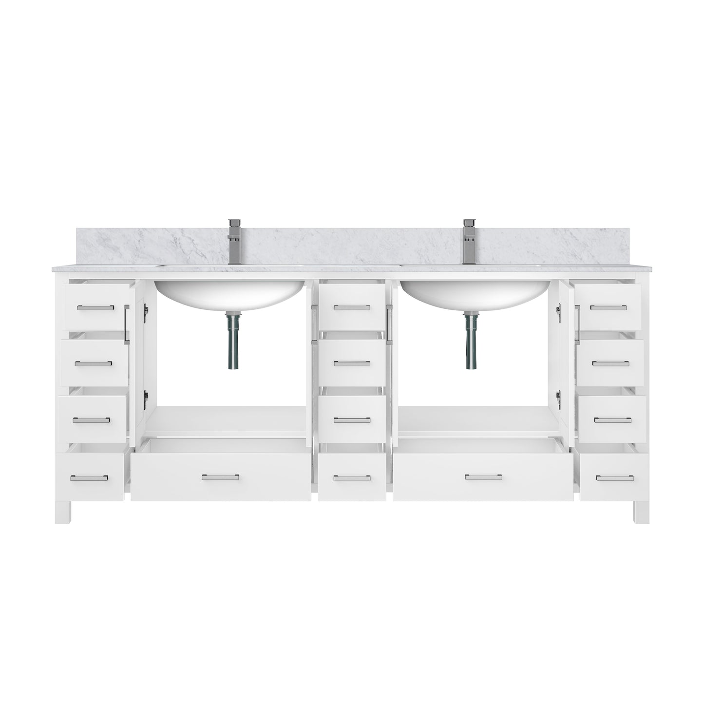 Jacques 84 in. W x 22 in. D White Double Bath Vanity