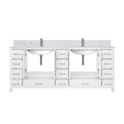 Jacques 84 in. W x 22 in. D White Double Bath Vanity
