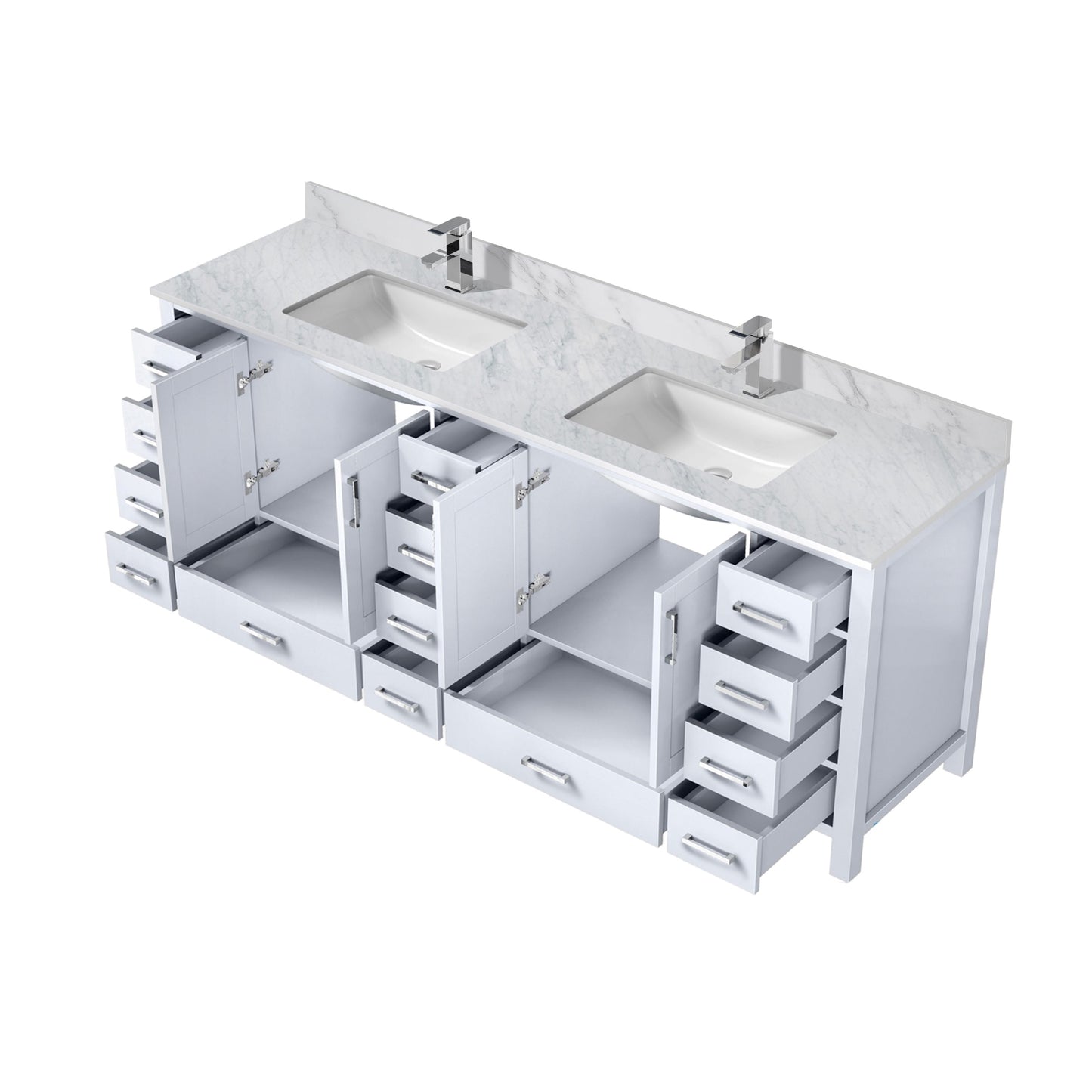 Jacques 84 in. W x 22 in. D White Double Bath Vanity