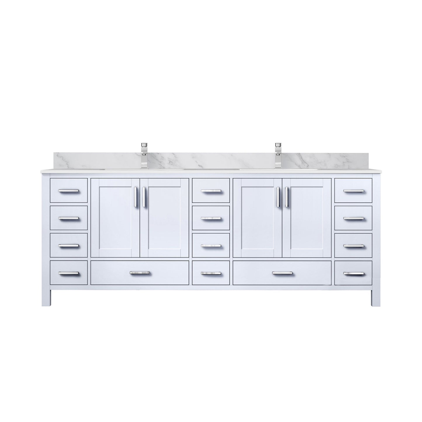 Jacques 84 in. W x 22 in. D White Double Bath Vanity