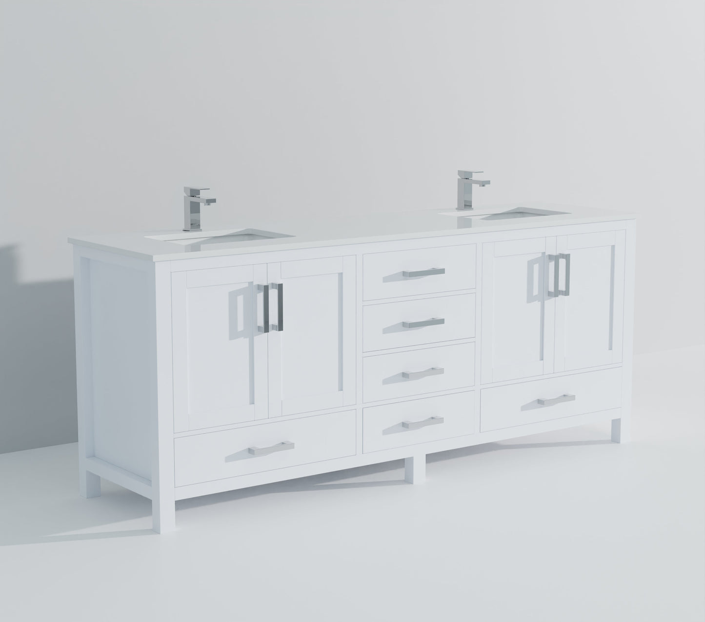 Jacques 84 in. W x 22 in. D White Double Bath Vanity