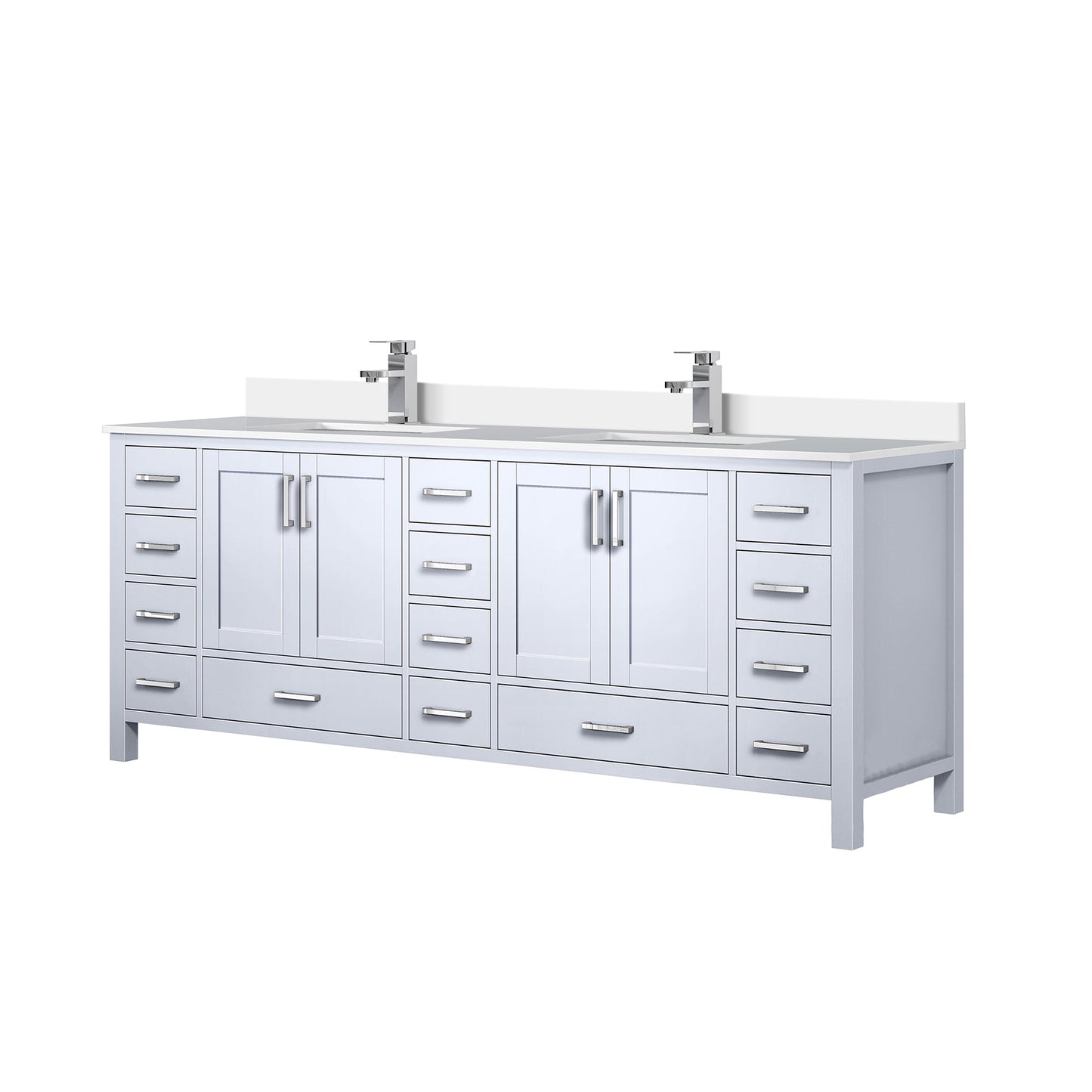 Jacques 84 in. W x 22 in. D White Double Bath Vanity