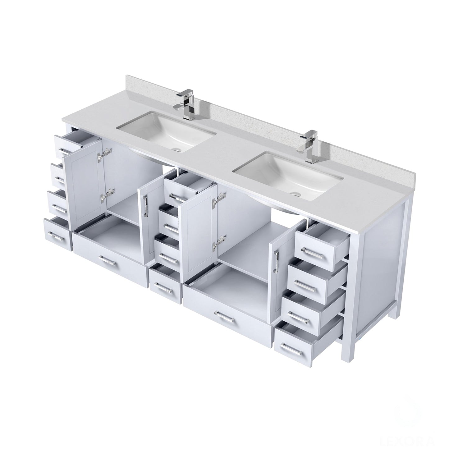 Jacques 84 in. W x 22 in. D White Double Bath Vanity