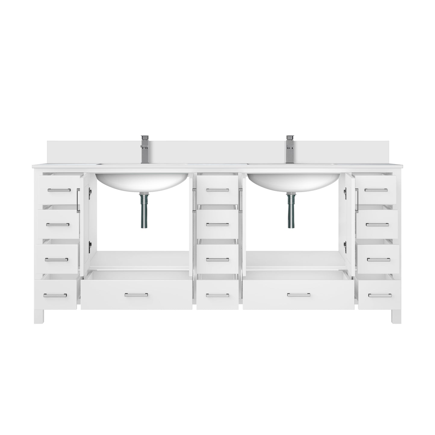 Jacques 84 in. W x 22 in. D White Double Bath Vanity