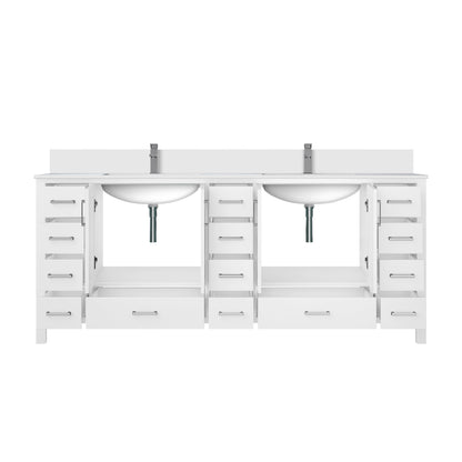 Jacques 84 in. W x 22 in. D White Double Bath Vanity