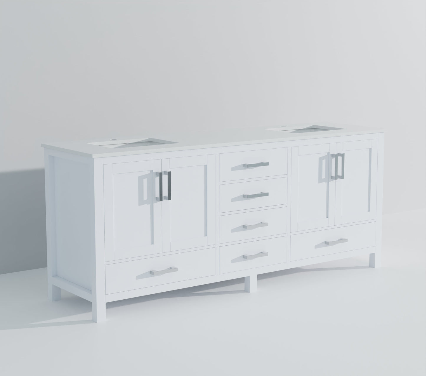 Jacques 84 in. W x 22 in. D White Bath Vanity