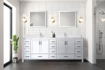 Jacques 84 in. W x 22 in. D White Bath Vanity
