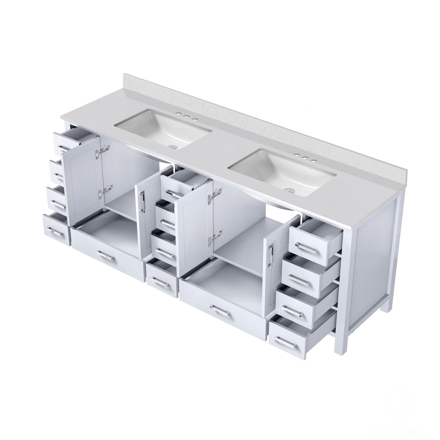 Jacques 84 in. W x 22 in. D White Bath Vanity