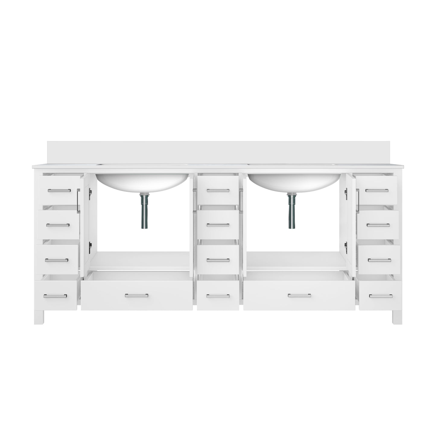 Jacques 84 in. W x 22 in. D White Bath Vanity
