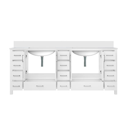 Jacques 84 in. W x 22 in. D White Bath Vanity