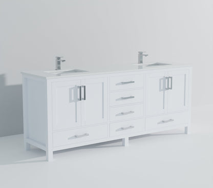 Jacques 84 in. W x 22 in. D White Bath Vanity