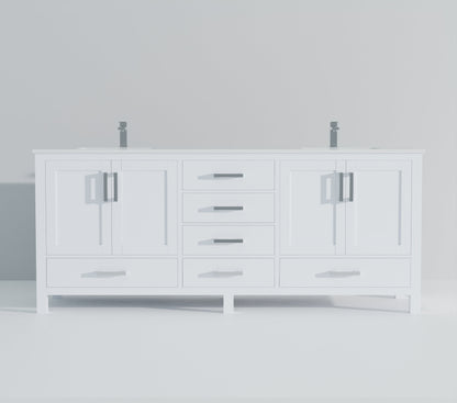 Jacques 84 in. W x 22 in. D White Bath Vanity