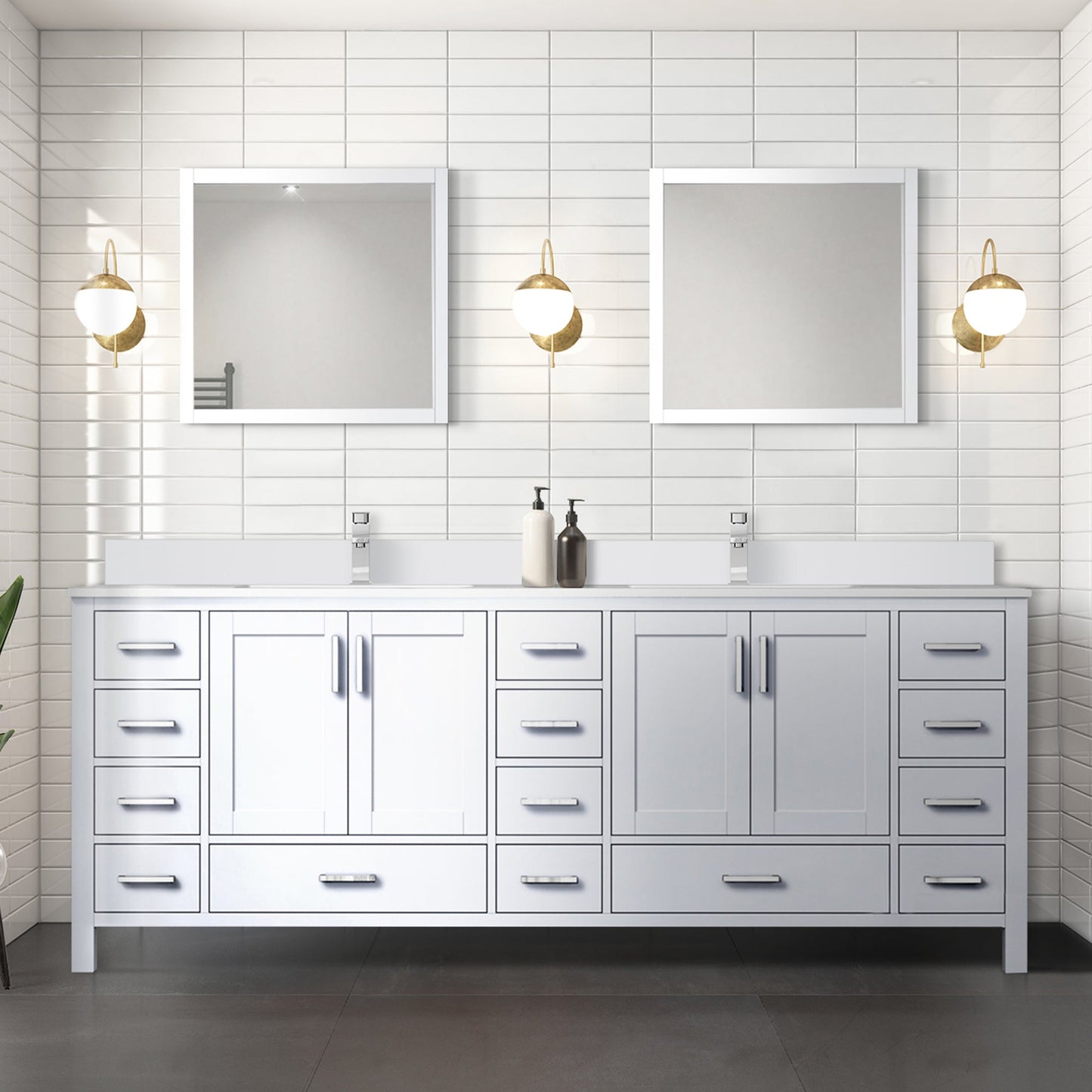 Jacques 84 in. W x 22 in. D White Bath Vanity