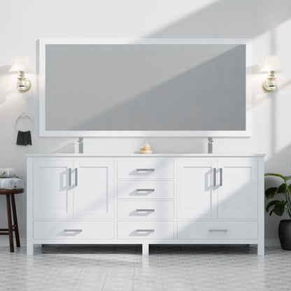 Jacques 84 in. W x 22 in. D White Bath Vanity