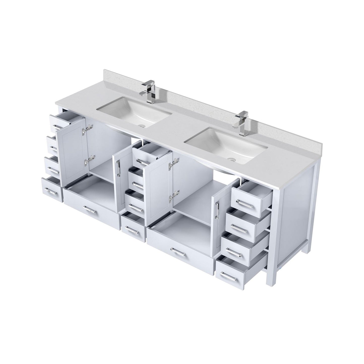 Jacques 84 in. W x 22 in. D White Bath Vanity