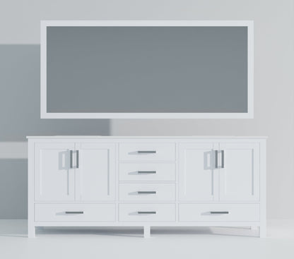 Jacques 84 in. W x 22 in. D White Bath Vanity