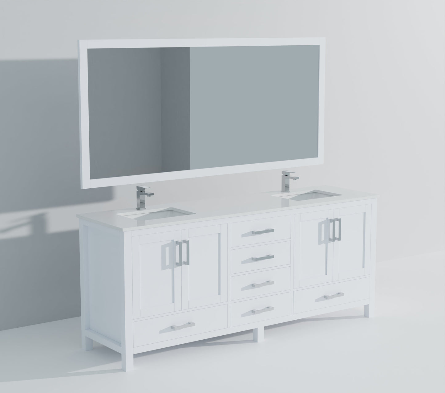 Jacques 84 in. W x 22 in. D White Bath Vanity