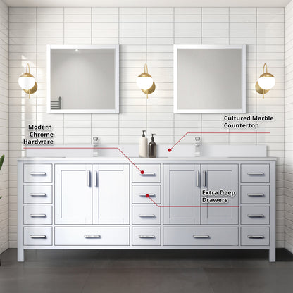 Jacques 84 in. W x 22 in. D White Bath Vanity