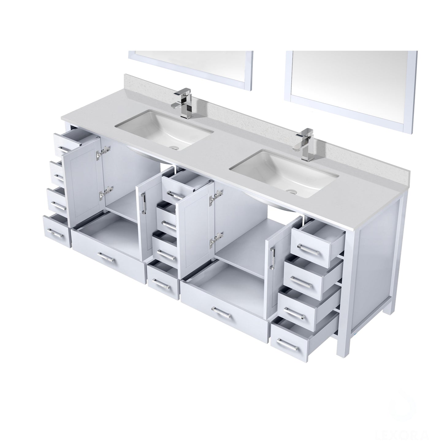 Jacques 84 in. W x 22 in. D White Bath Vanity