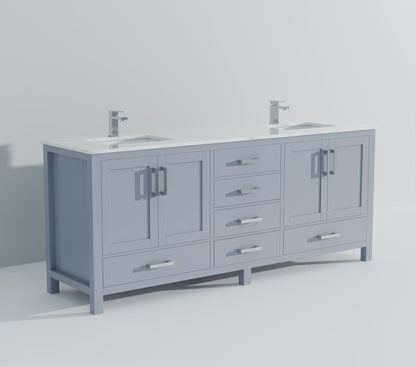 Jacques 84 in. W x 22 in. D Dark Grey Double Bath Vanity