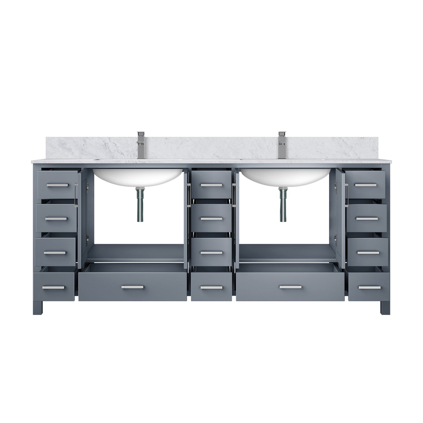 Jacques 84 in. W x 22 in. D Dark Grey Double Bath Vanity