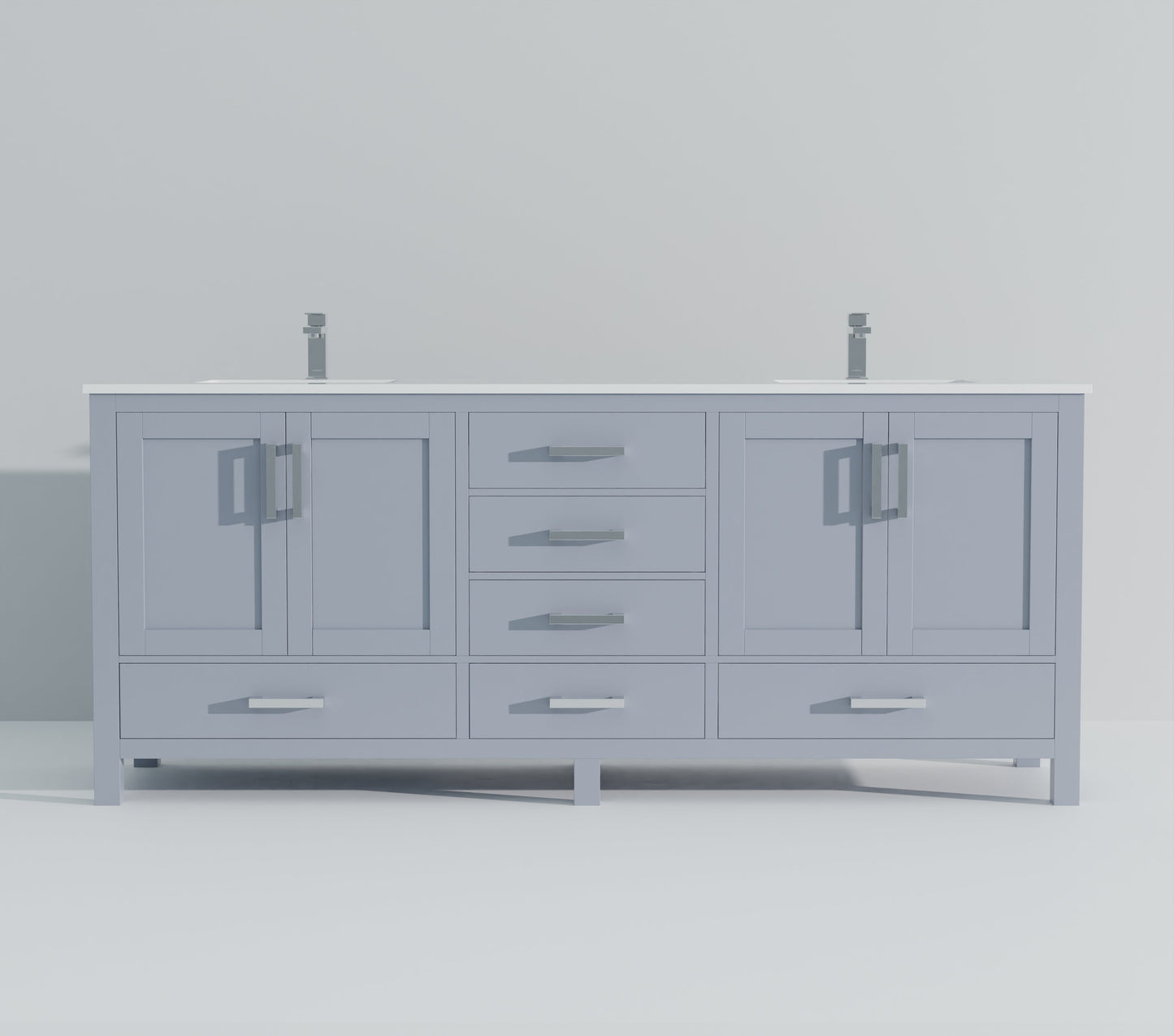 Jacques 84 in. W x 22 in. D Dark Grey Double Bath Vanity