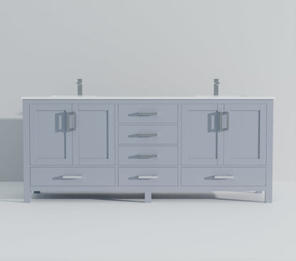 Jacques 84 in. W x 22 in. D Dark Grey Double Bath Vanity