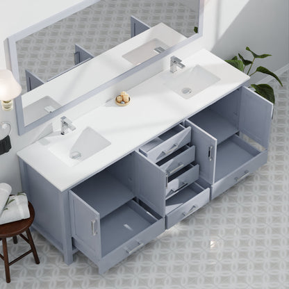 Jacques 84 in. W x 22 in. D Dark Grey Double Bath Vanity