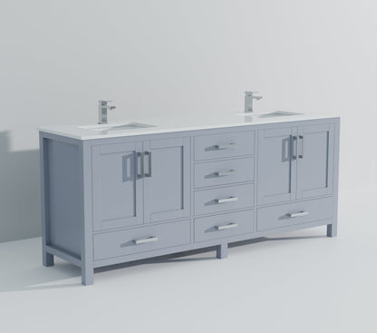 Jacques 84 in. W x 22 in. D Dark Grey Bath Vanity