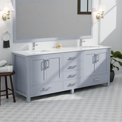 Jacques 84 in. W x 22 in. D Dark Grey Bath Vanity