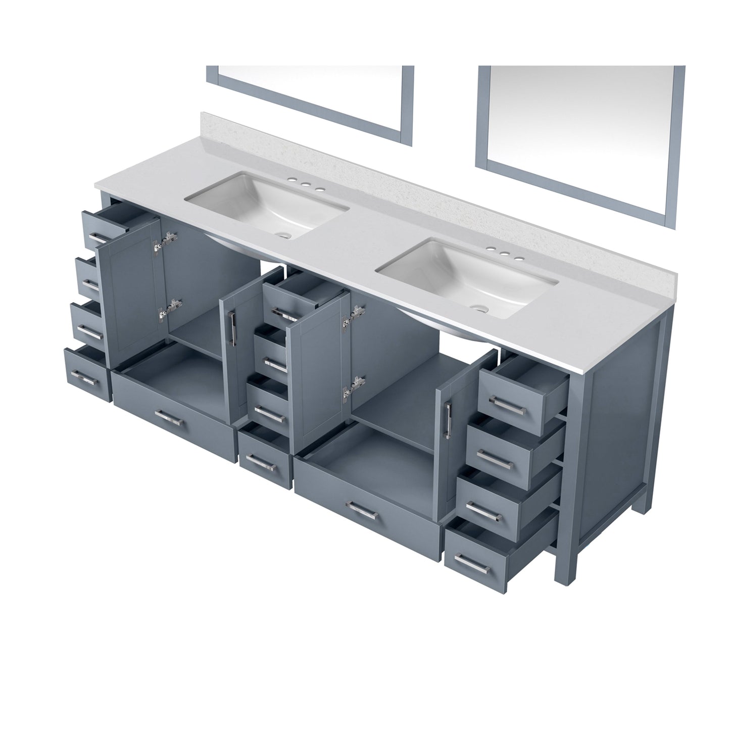 Jacques 84 in. W x 22 in. D Dark Grey Bath Vanity