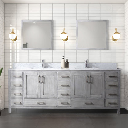 Jacques 84 in. W x 22 in. D Distressed Grey Double Bath Vanity