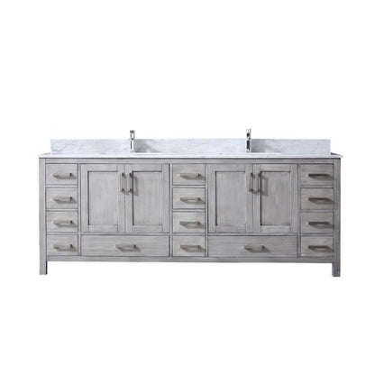Jacques 84 in. W x 22 in. D Distressed Grey Double Bath Vanity