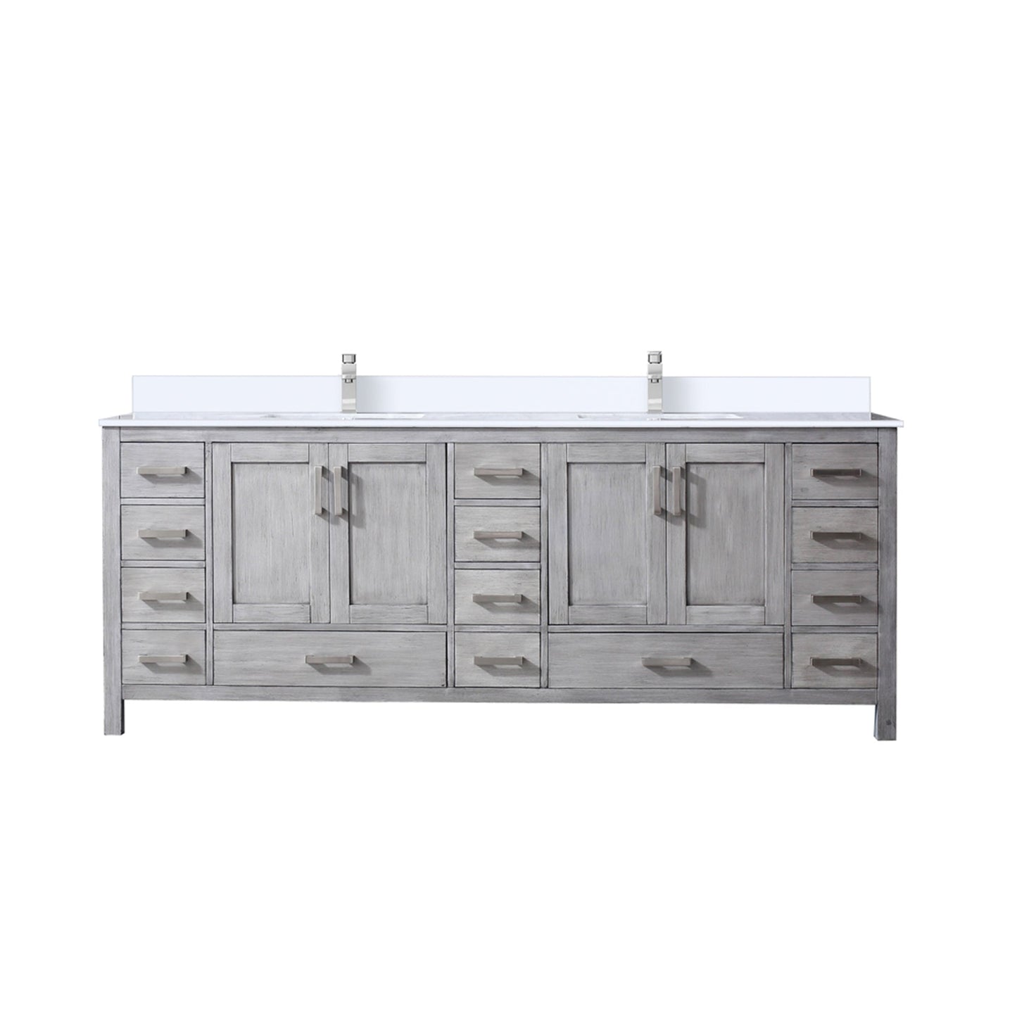 Jacques 84 in. W x 22 in. D Distressed Grey Double Bath Vanity