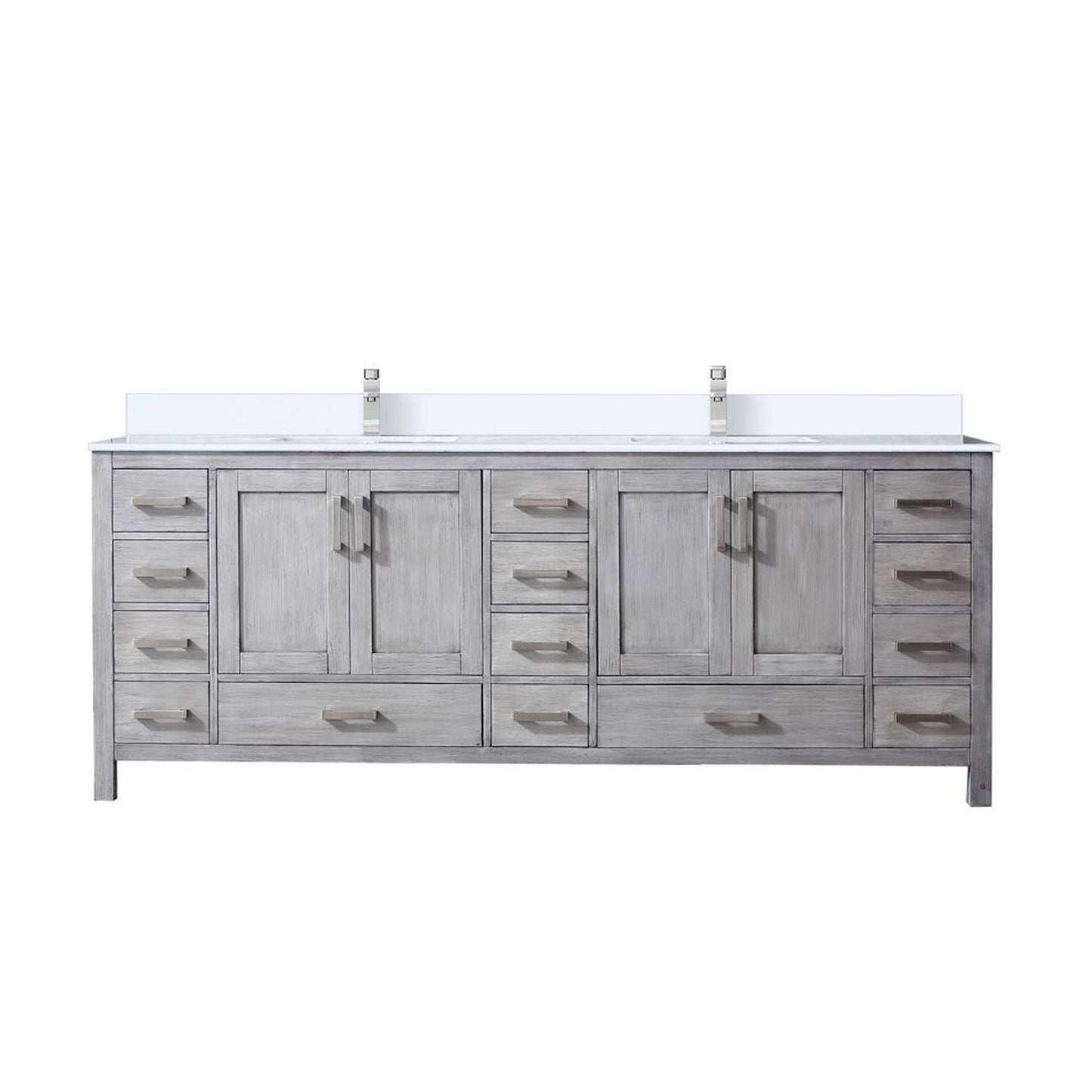 Jacques 84 in. W x 22 in. D Distressed Grey Bath Vanity