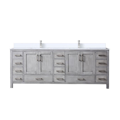 Jacques 84 in. W x 22 in. D Distressed Grey Bath Vanity