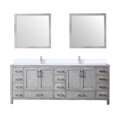 Jacques 84 in. W x 22 in. D Distressed Grey Bath Vanity