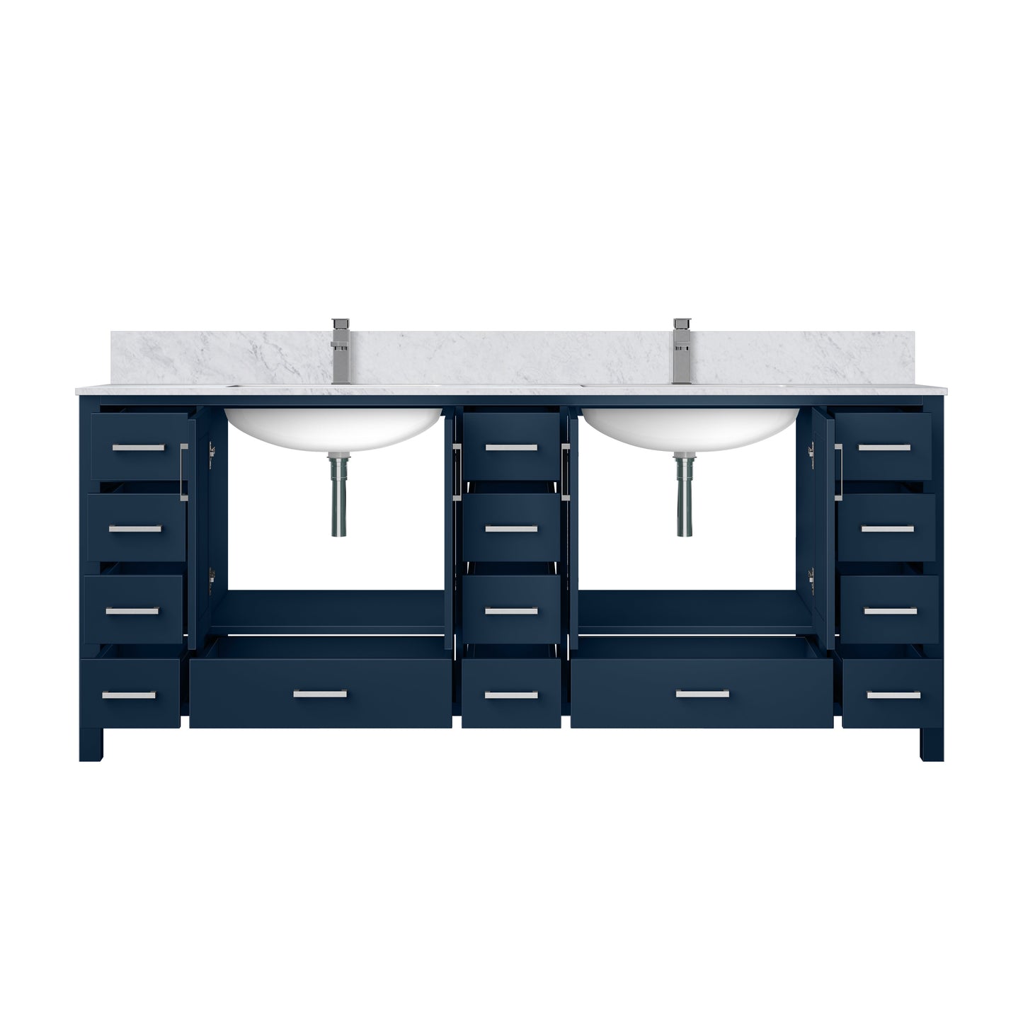 Jacques 84 in. W x 22 in. D Navy Blue Double Bath Vanity