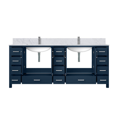 Jacques 84 in. W x 22 in. D Navy Blue Double Bath Vanity