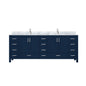 Jacques 84 in. W x 22 in. D Navy Blue Double Bath Vanity