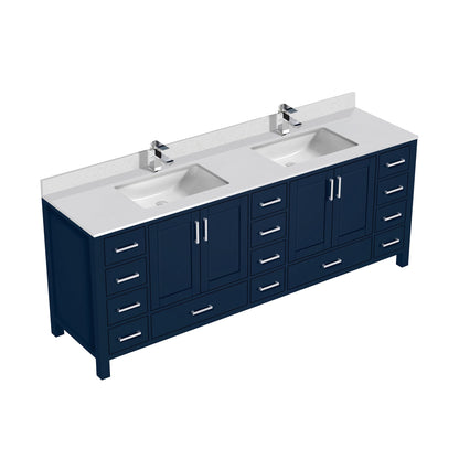 Jacques 84 in. W x 22 in. D Navy Blue Double Bath Vanity