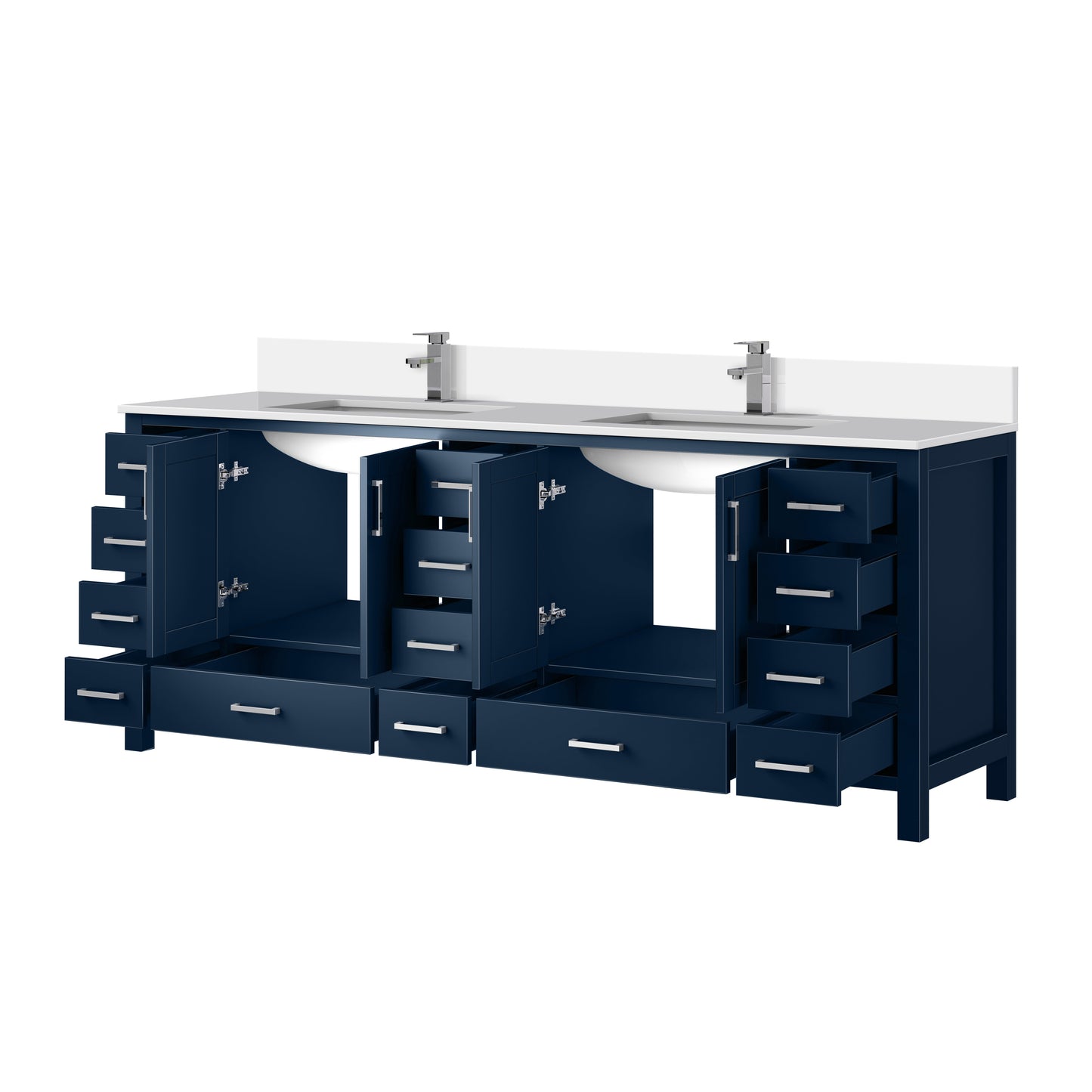 Jacques 84 in. W x 22 in. D Navy Blue Double Bath Vanity