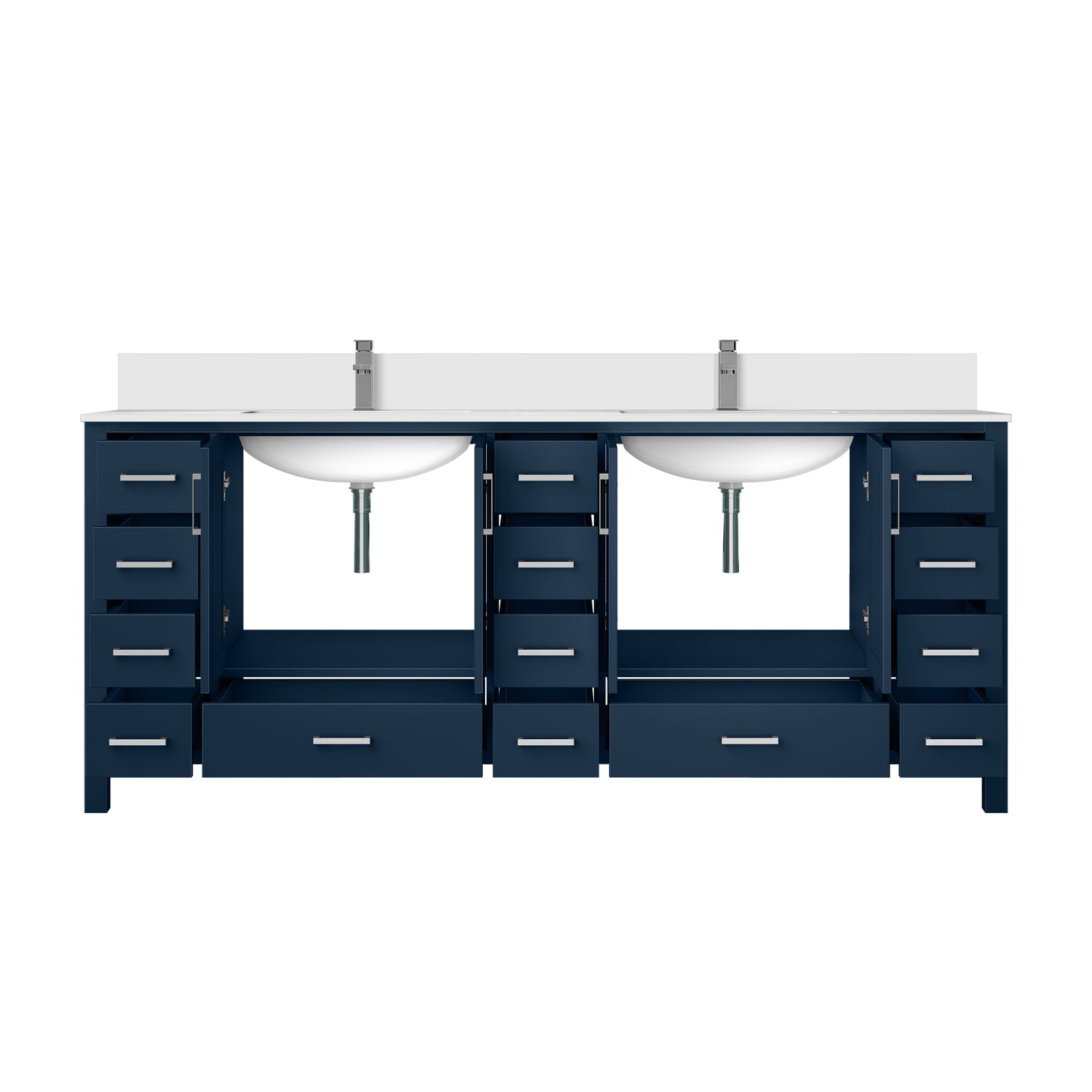Jacques 84 in. W x 22 in. D Navy Blue Double Bath Vanity
