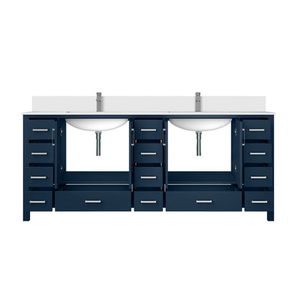 Jacques 84 in. W x 22 in. D Navy Blue Double Bath Vanity