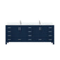 Jacques 84 in. W x 22 in. D Navy Blue Double Bath Vanity