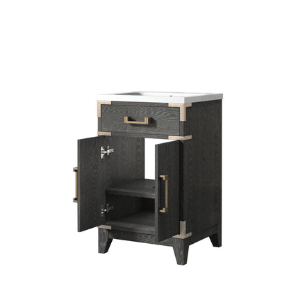 Laurel 20 in W x 18 in D Black Oak Single Bath Vanity